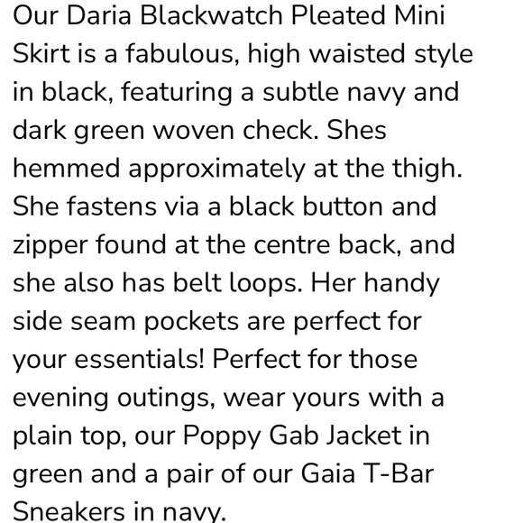 NWT Collectif Daria Blackwatch Pleated Mini Skirt - Picture 9 of 10